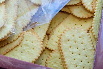 crackers in open packaging