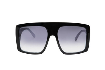 Flat Top Trendy Square classic sunglasses with black gradient shades and frame front view