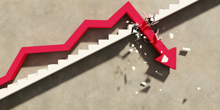 stock market crash concept image, 3d rendering