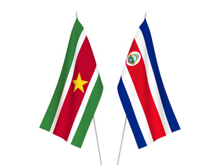 Republic of Costa Rica and Republic of Suriname flags