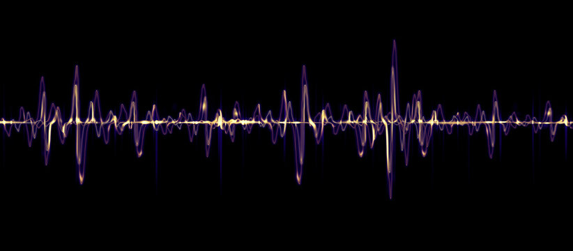 equalizer pulse heart wave lines abstract background 3d illustration