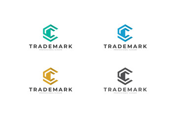 C Letter Abstract Monogram Vector Logo Concept Design. Modern Financial & Networking Branding	