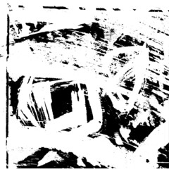 Black and white grunge. Abstract monochrome vector texture. Dirty chaotic pattern of scratches, cracks, stains. Surreal background