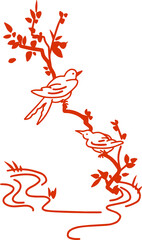 illustration of a set of birds