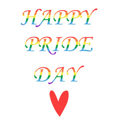 Vector illustration of happy pride day lettering