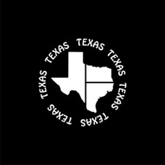 Texas sign logo isolated on dark background