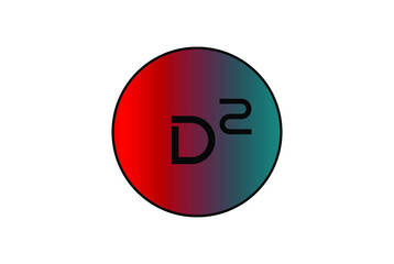 letter D2 logo vector design with circle