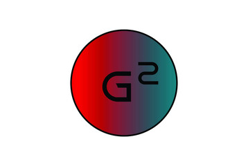 letter G2 logo vector design with circle