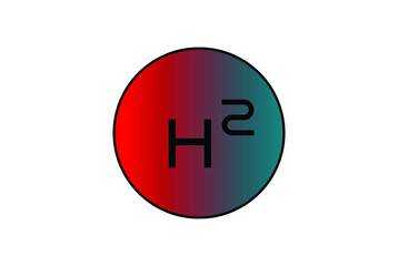 letter H2 logo vector design with circle