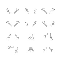 Vector illustrations of hands, arms, legs and feet for cartoon character designs.