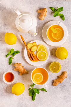 Green tea with lemon, ginger and honey.