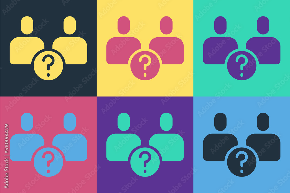 Poster pop art complicated relationship icon isolated on color background. bad communication. colleague com