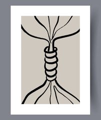 Abstract modern printable art wall banners or posters for interior design. Minimalistic neutral modern artworks for print. Vector illustration. 