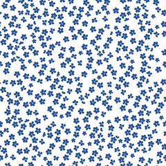 seamless vintage pattern. small blue flowers . White background. vector texture. fashionable print for textiles and wallpaper.