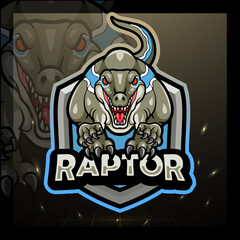 Raptor mascot. esport logo badge