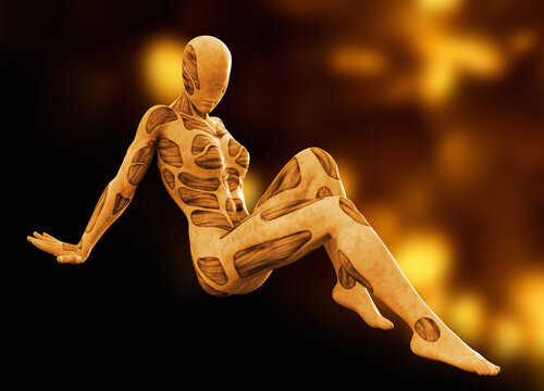 Female robot, illustration