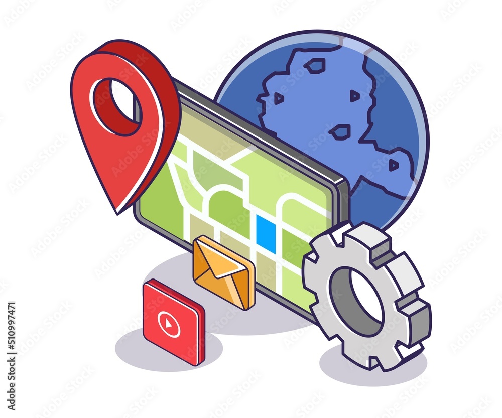 Poster World gps map in smartphone app