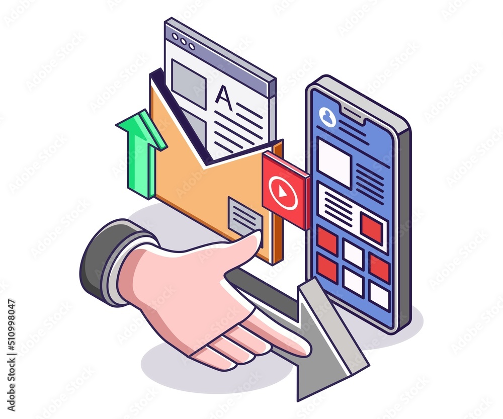 Poster email data sending button arrow