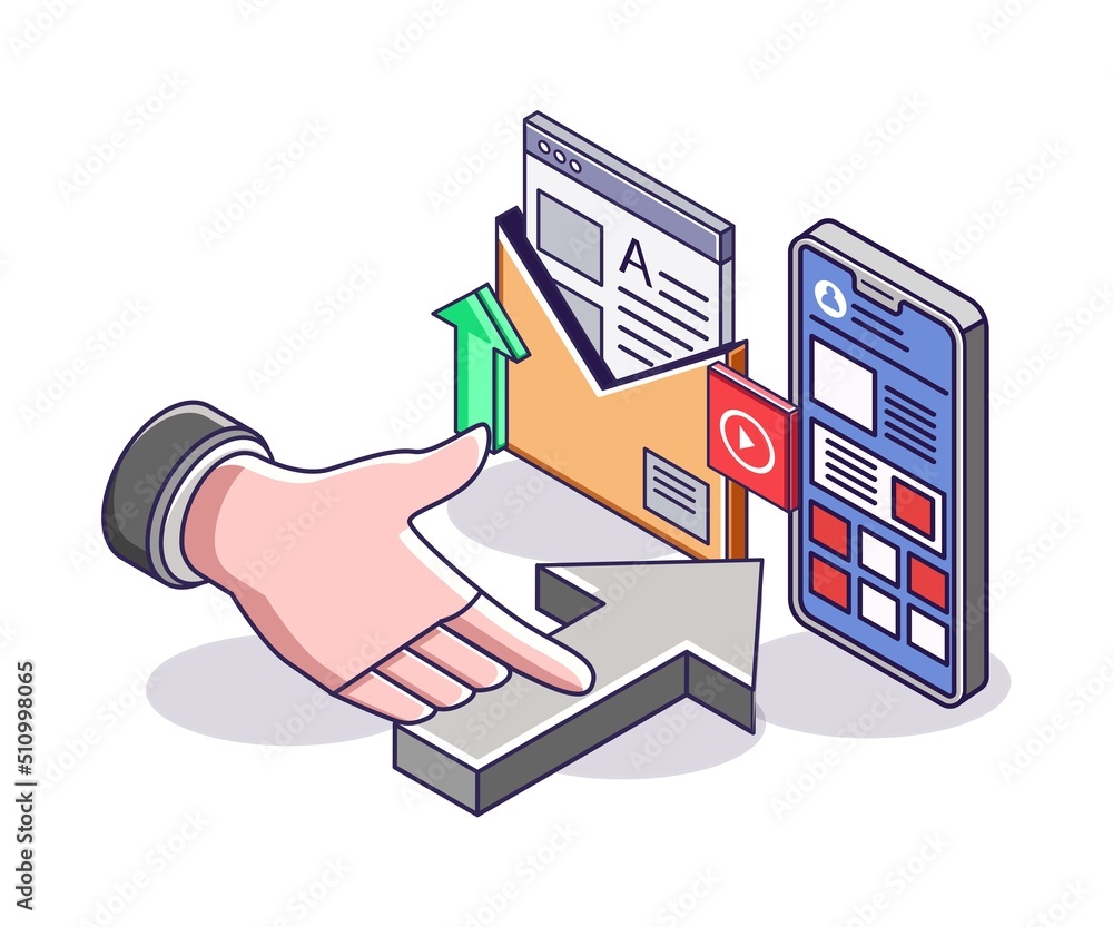Poster email data sending button arrow