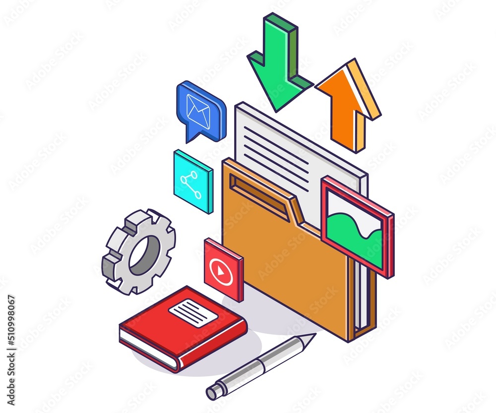 Poster email data folder and pen book