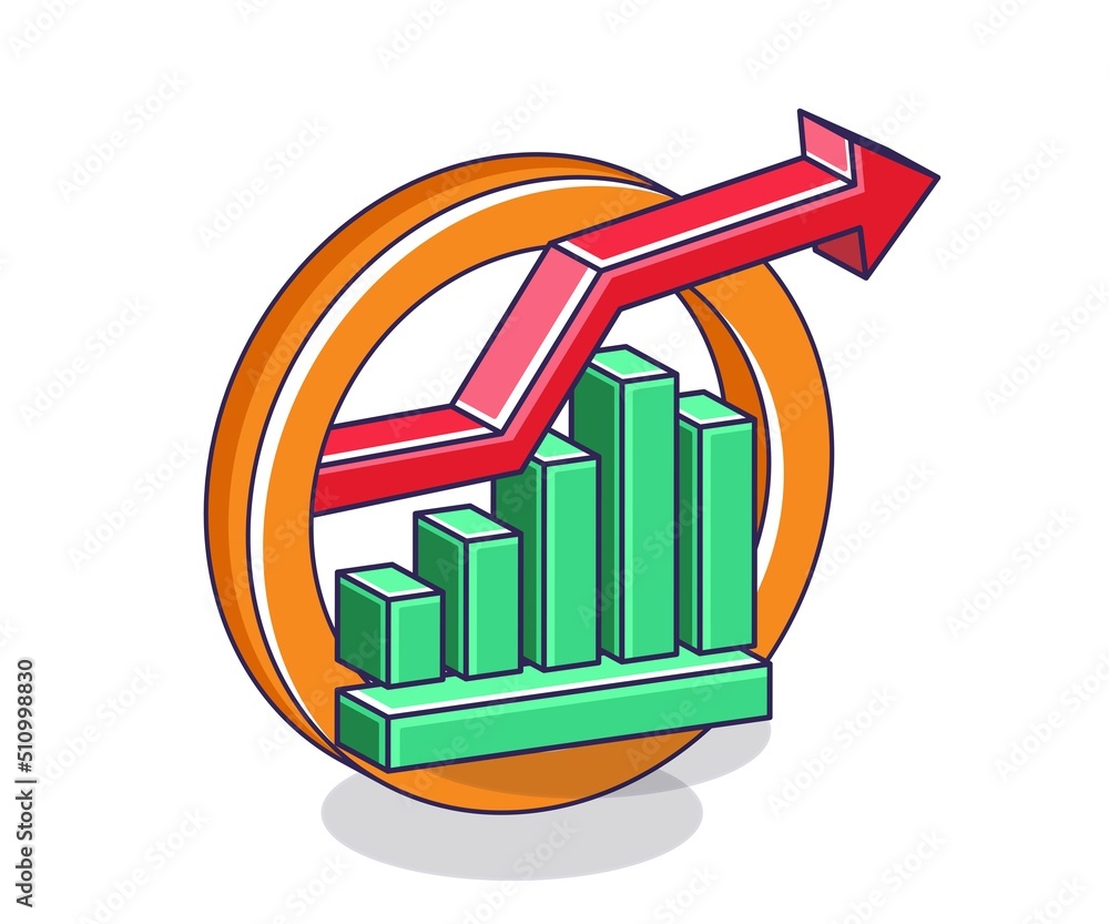 Poster analyze bar chart with arrows