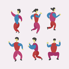 Obraz premium set of people in flat design, good for element design like as web, poster, etc