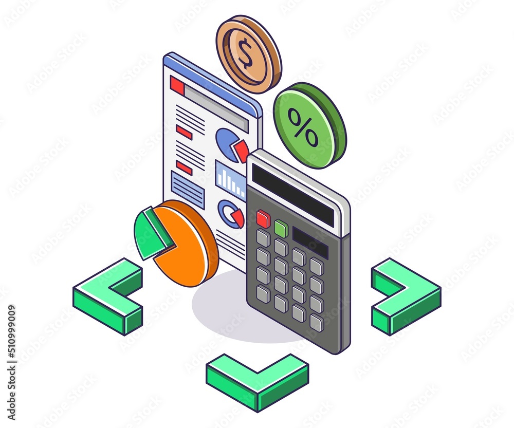 Aufkleber calculation of investment business data analysis