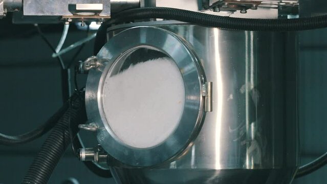 Polypropylene in the process of processing at the factory. Production of nonwoven materials from polypropylene