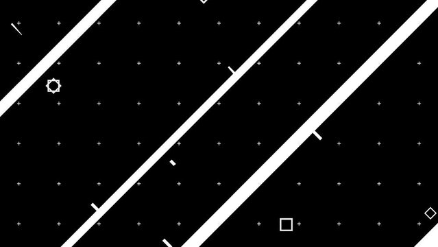 VJ 白黒 モーショングラフィックス シンプル 透過背景 [ループ対応] [別Verあり]