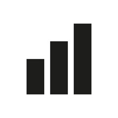 Chart bar solid icon. Financial growth glyph vector symbol.