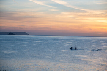 Fishing Boat in Mevagissey Bay , Cornwall, England