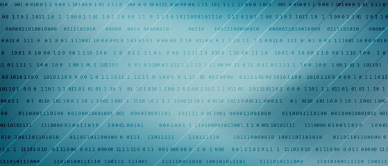 0 1 matrix digits big data tech vector background with fluid gra © SunwArt