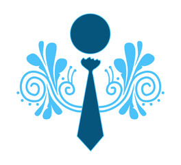 Necktie With Swirl Design Elements Blue
