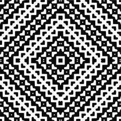 Abstract geometric seamless pattern.  Black and white vector background. black mandala.