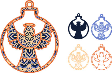 Mandala design. This design consists of several layers. You can change the color and size of the design. Cut each layer and glue together.