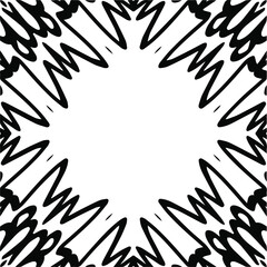 Abstract geometric seamless pattern.  Black and white vector background. black mandala.