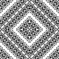 Abstract geometric seamless pattern.  Black and white vector background. black mandala.