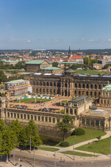 Aerial view of the Zwinger palace complex in Dresden, Germany