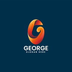 Vector Logo Illustration Letter G Gradient Colorful Style.