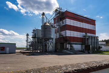 agro silos granary elevator on agro-processing manufacturing plant for processing drying cleaning...