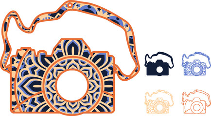 Mandala design. This design consists of several layers. You can change the color and size of the design. Cut each layer and glue together.