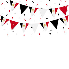 Vector Illustration of Revolution Day Egypt. Garland with the flag of Egypt on a white background.
