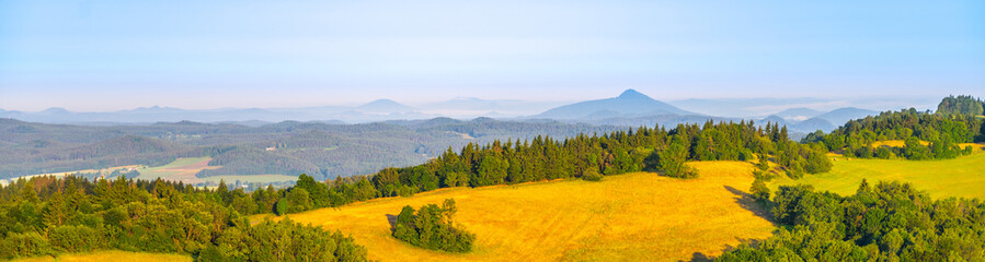 Panoramic view of Ralsko Mountain