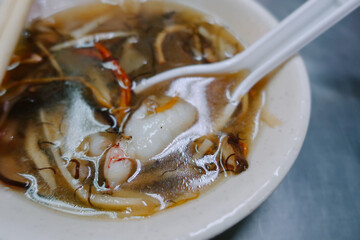 台湾　たけのことエビの中華スープ