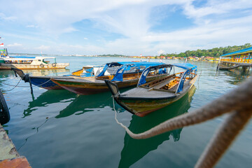 Fototapeta na wymiar traditional boat in bintan island