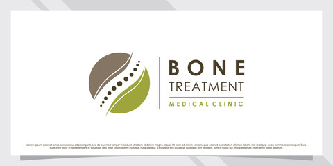 Bone treatment logo design illustration for massage with creative concept Premium Vector