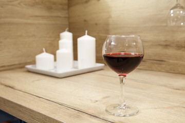 glass of wine is on the table