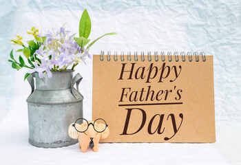 Father's day greeting card idea, Happy Father's day card with flower and cute clay elephant with business theme