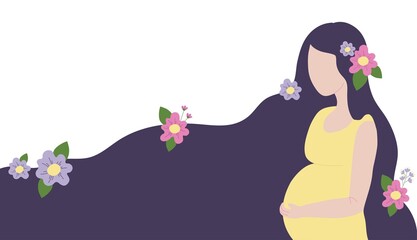 Pregnant woman modern flat design illustration