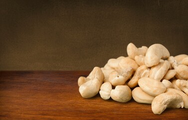 Pile of peeled roasted nuts. Package design element